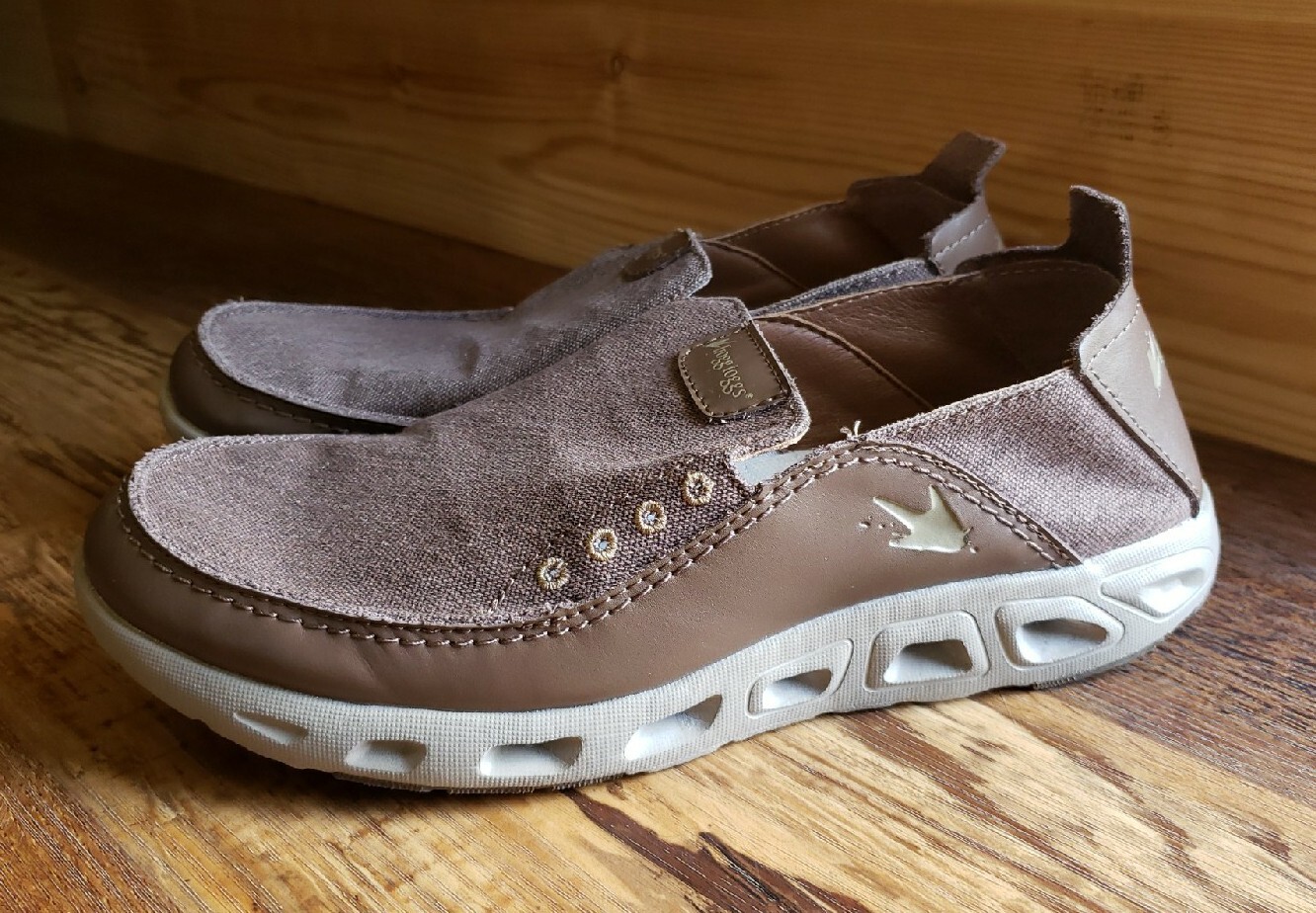 FROGG TOGGS WINDWARD SLIP ON MENS KHAKI BROWN BOAT DOCK FISH SHOES SIZE 9
