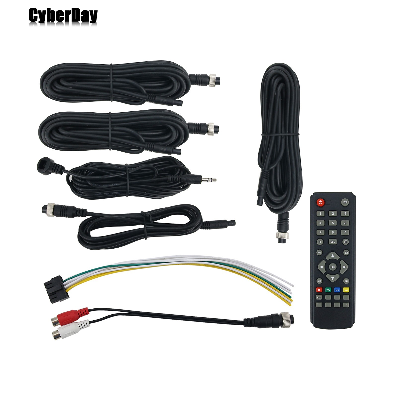 4CH Vehicle Car Mobile DVR Security Video Recorder SD +4 CCD Camera Cable Remote
