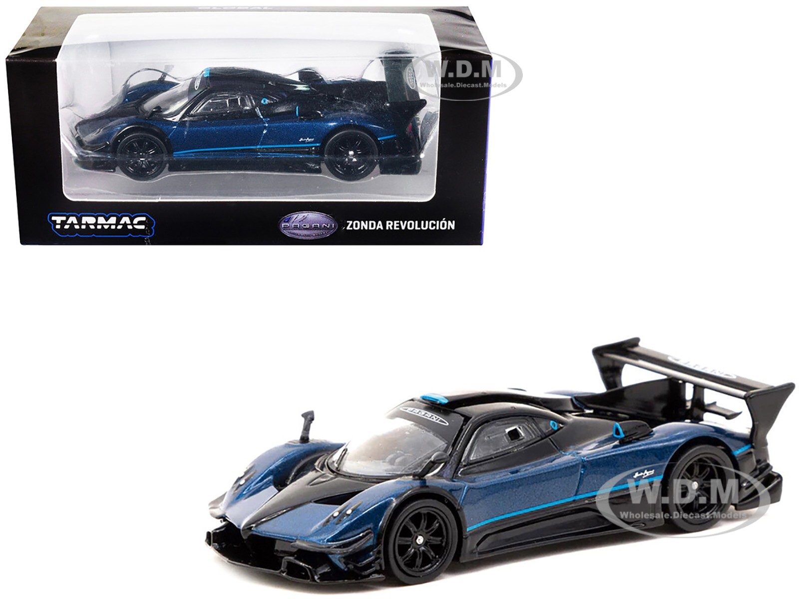 PAGANI ZONDA REVOLUCION BLUE METALLIC 1/64 DIECAST TARMAC WORKS T64G-TL016-BL