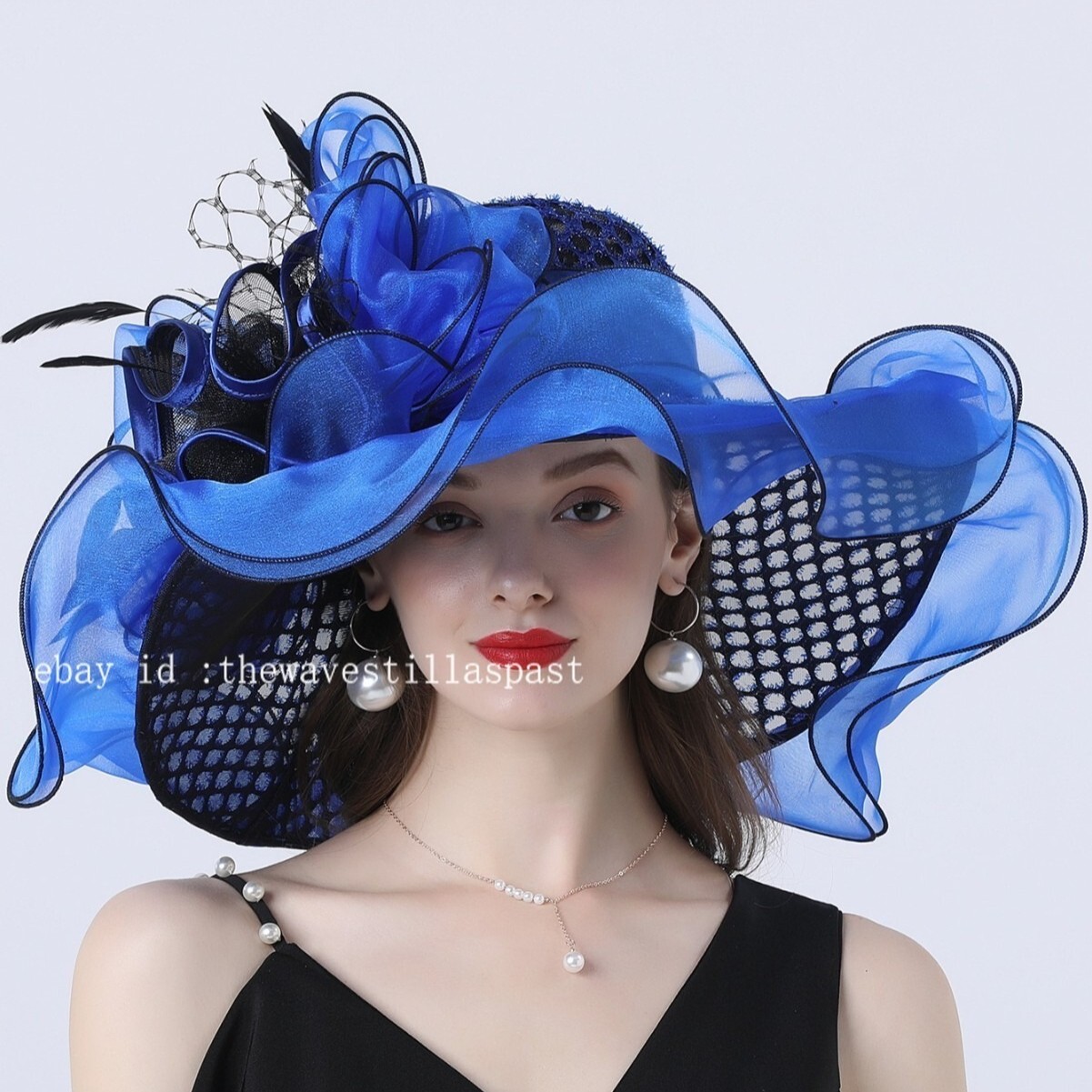 RoyalBlue Kentucky Derby Fascinator Hat for Women Cocktail Tea Party Church Hats