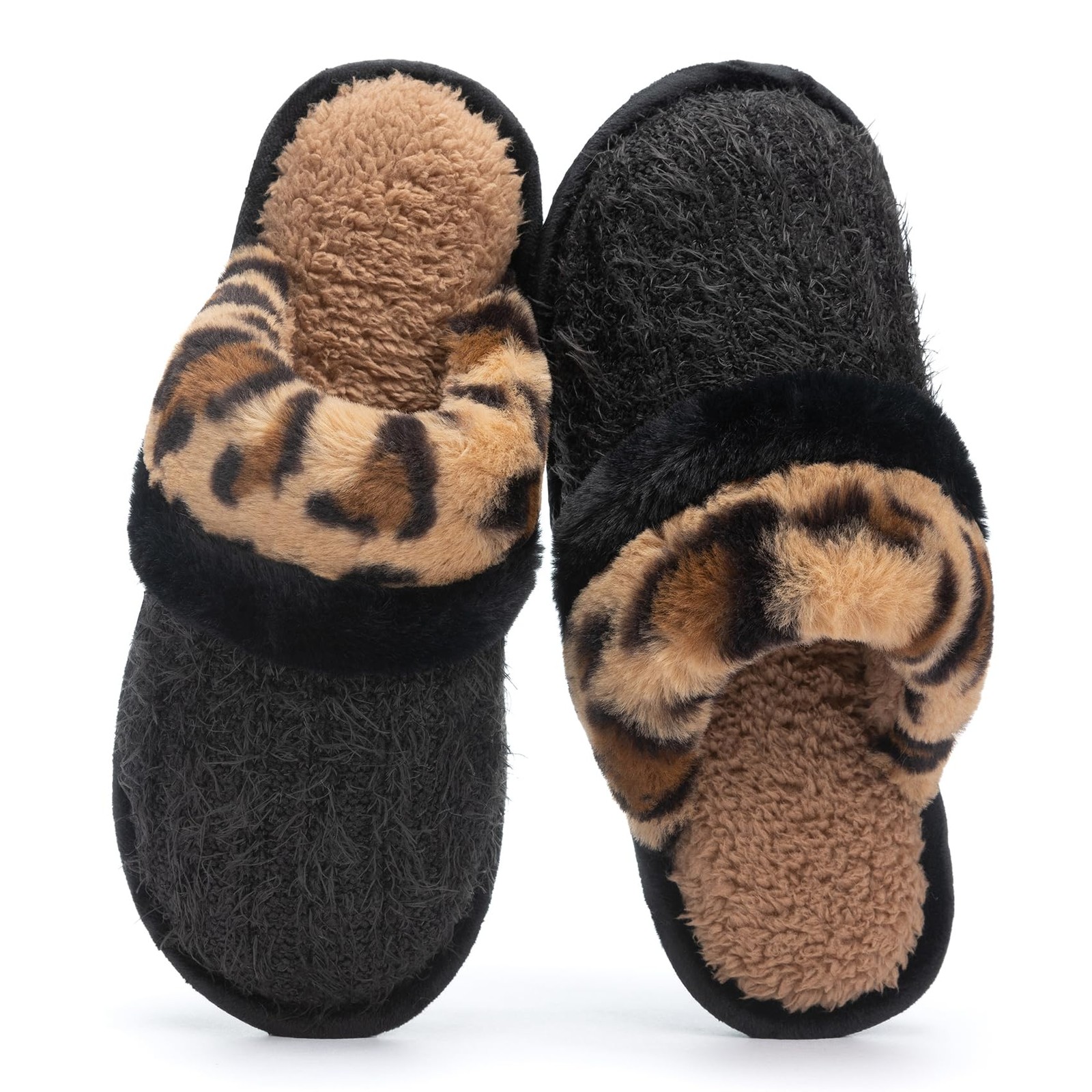 GOEWY Cozy Slippers for Women Indoor and Outdoor Fuzzy House Shoes with Memor...