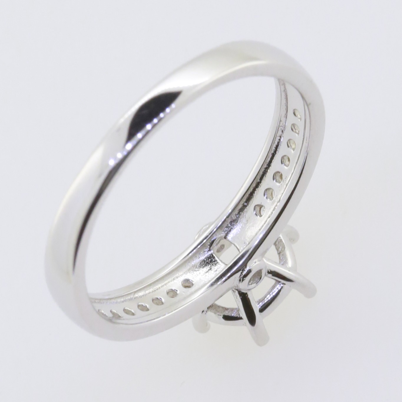 Sterling Silver Semi Mount Ring Setting Round RD 7.5x7.5mm Solitaire Ring