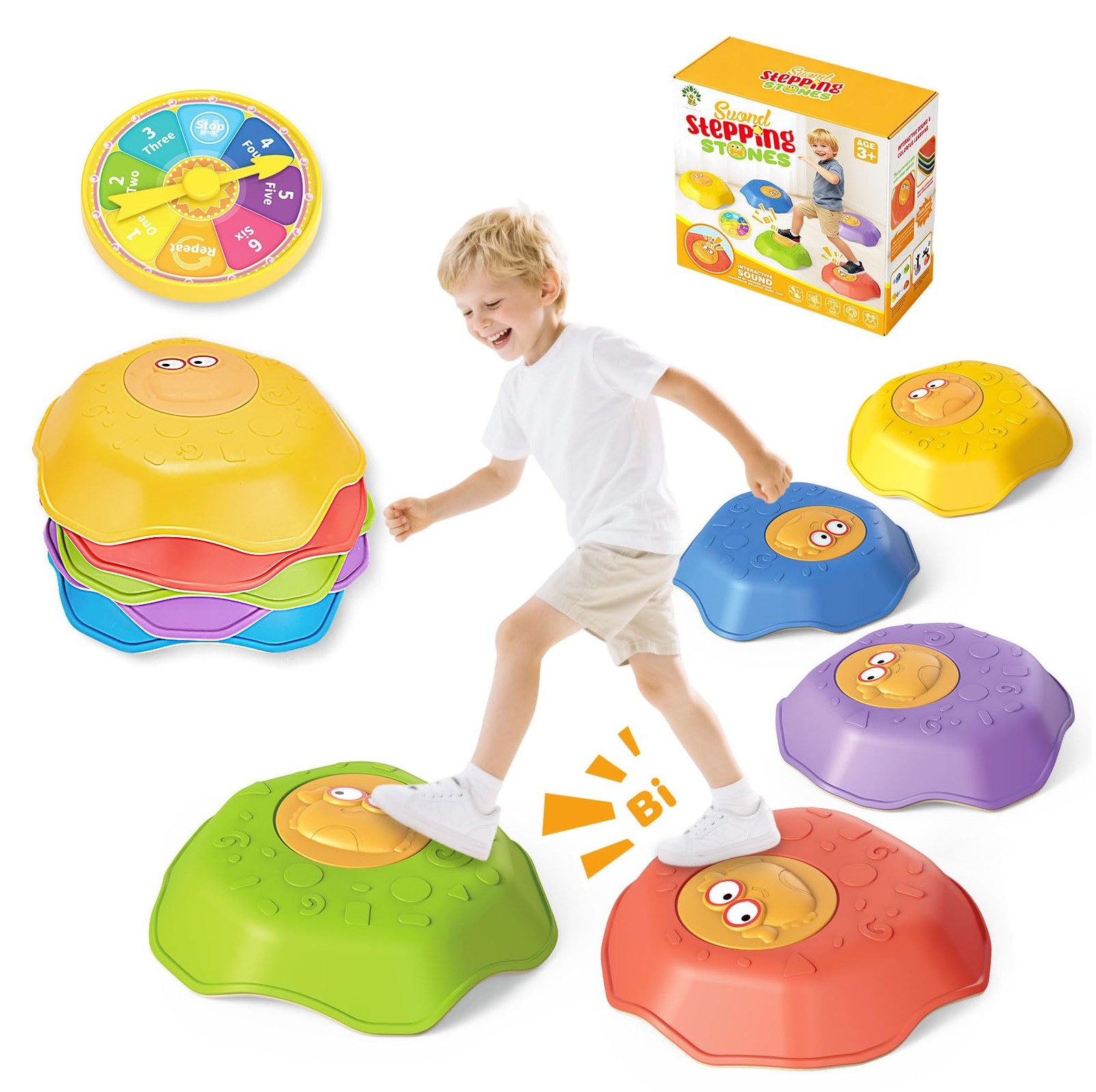 Stepping Stones for - Anti-Slip Balance Stones with Squeaky Sound - 5pc Crab ...