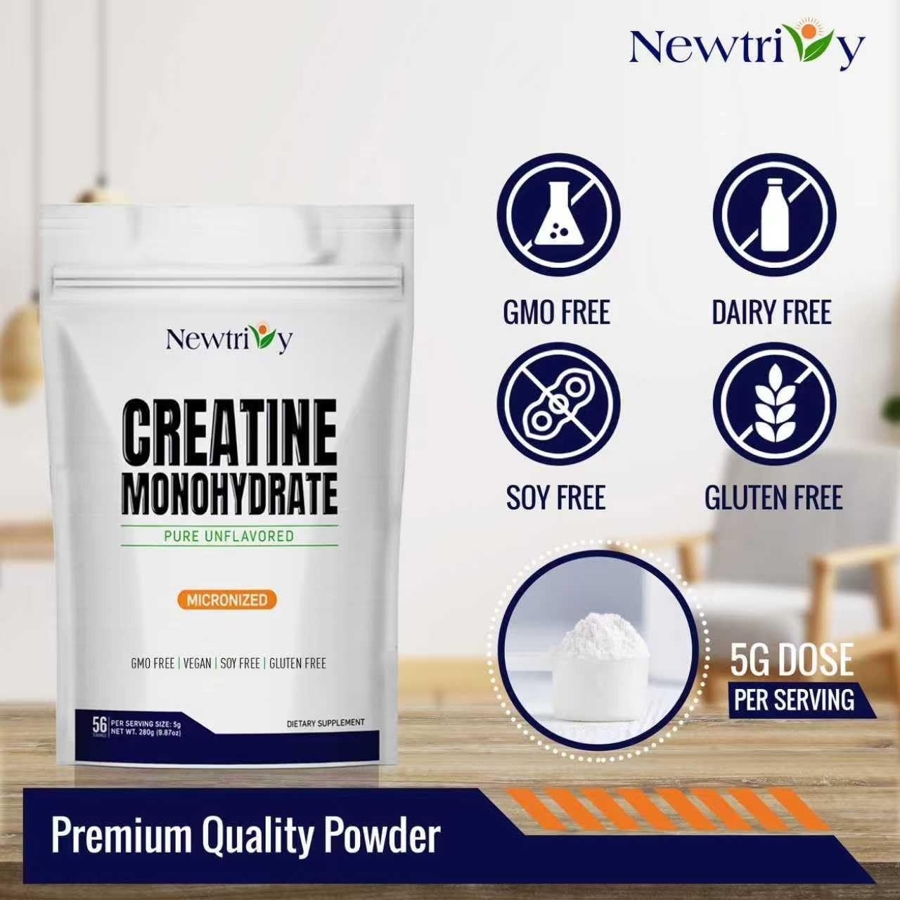 Unflavored Micronized Creatine Monohydrate 280g for Enhanced Performance