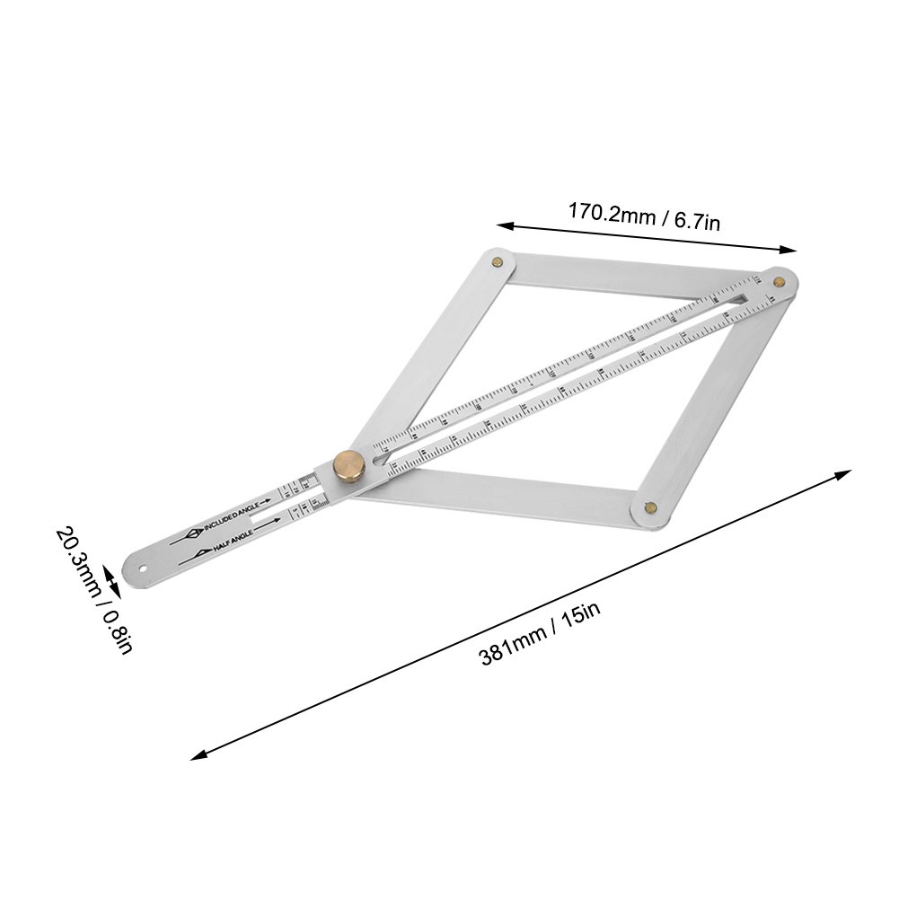 4-Fold Corner Angle Finder Goniometer Ruler For Ceiling Profiling