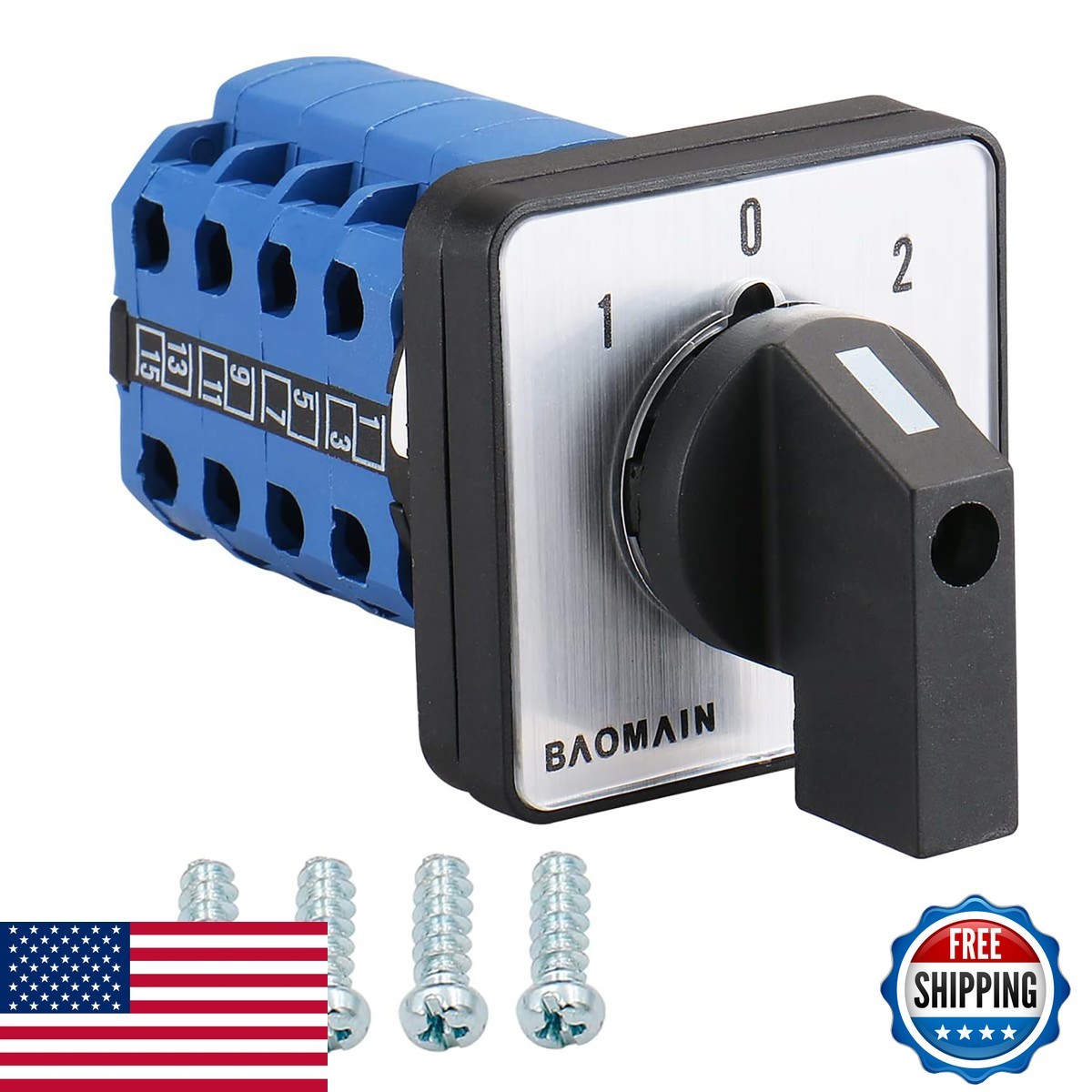 Baomain Rotary Cam Changeover Switch 20A 16 Terminals 4 Pole LW28-20 AC 660V 3