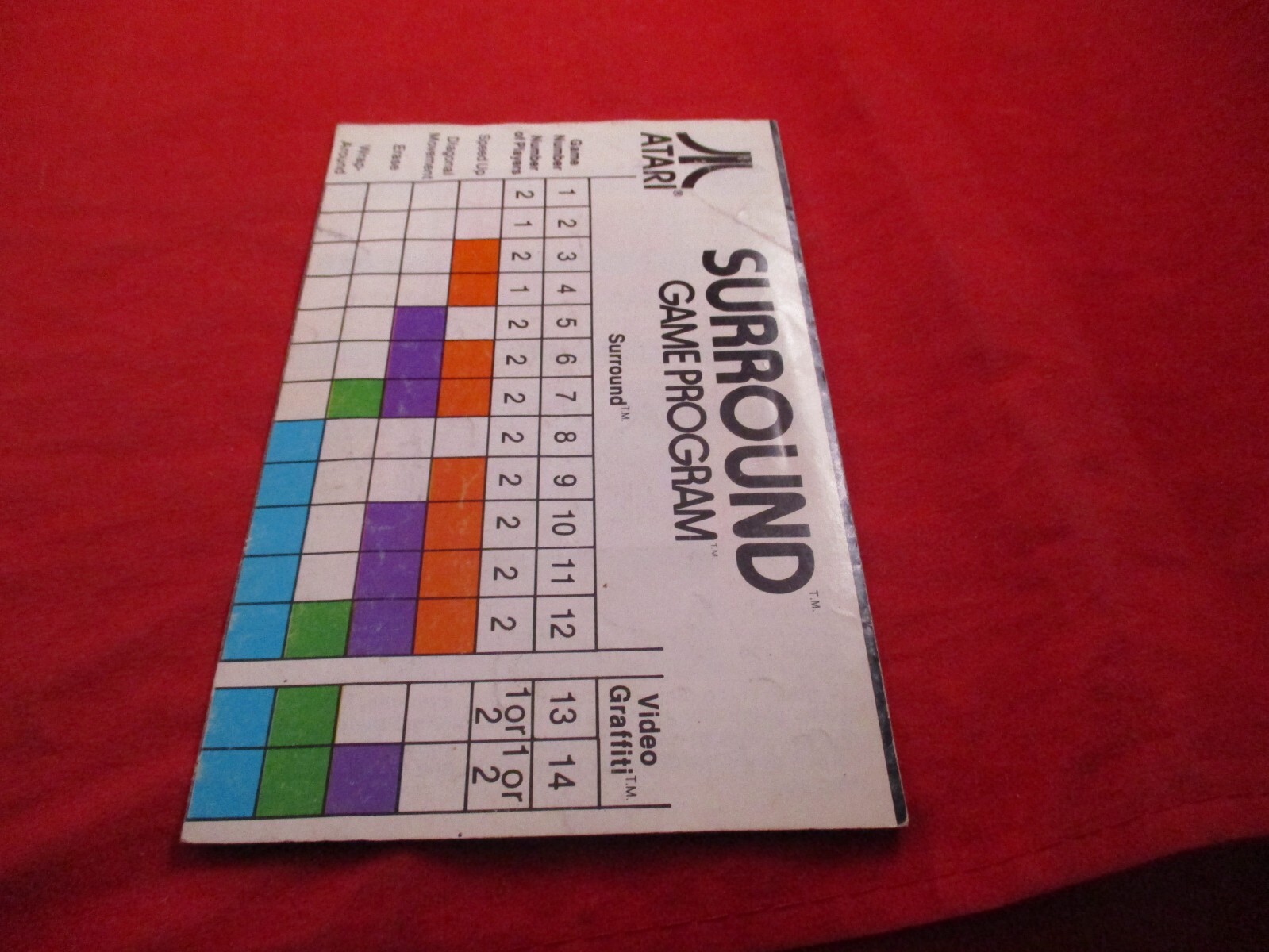 Surround Atari 2600 Instruction Manual Booklet ONLY #M1