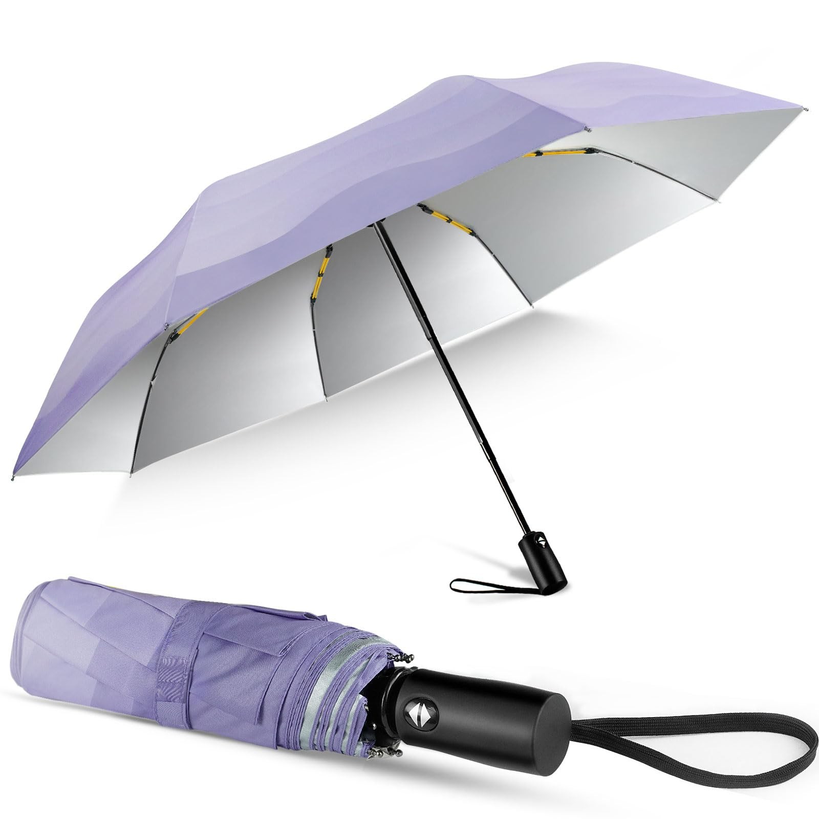 Cute Women Sun Umbrella - Automatic Folding UV Protection Lightweight Umbrell...