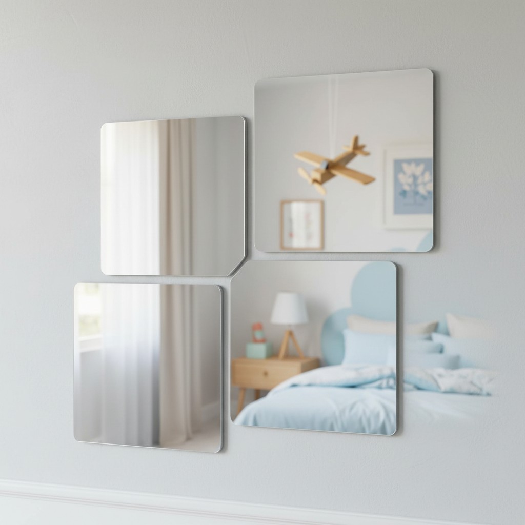 Versatile Unbreakable Wall Mirrors - 4PCS 14x12” for Kids, Dance Studios & More