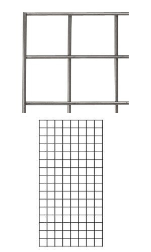 Wire Grid Panel 2' x 4' Raw Steel Retail Display Gridwall Double Wire
