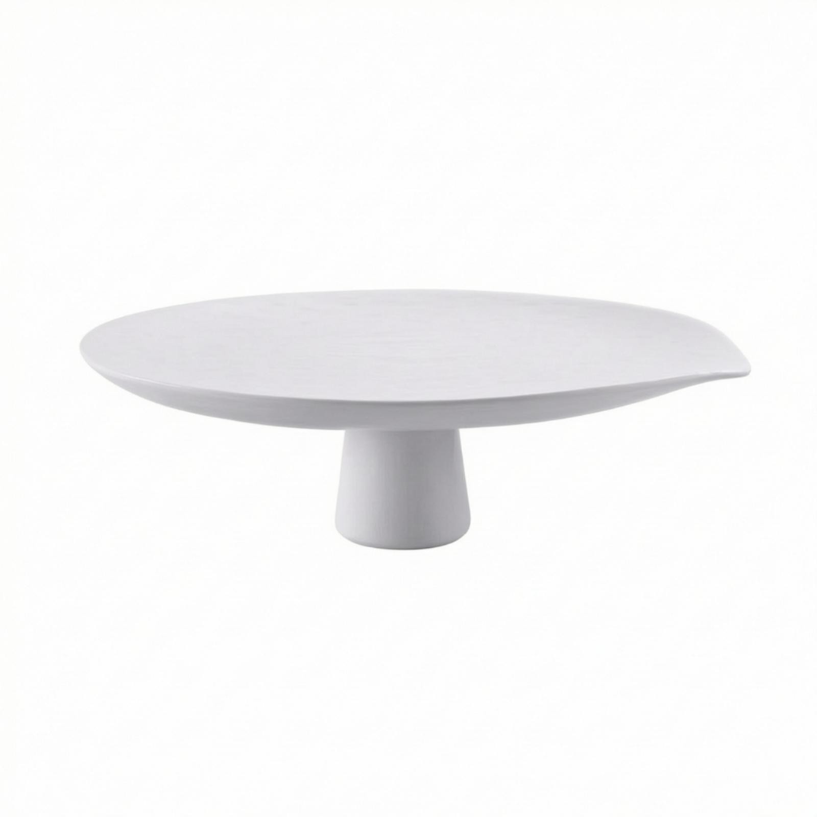 Pedestal Bowl with Oval Dish Sculptural Resin Pedestal Dish Matte Oval