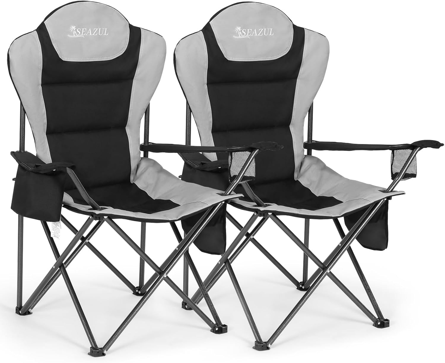 Camping Chairs for Adults, Heavy Duty Camping Chairs 2 Pack Support 380Lbs | Fol