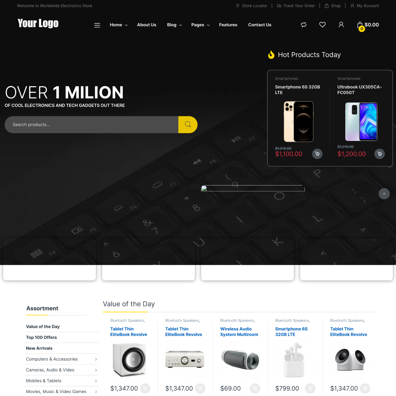eCommerce Website Design for Electronics with Free 5GB VPS Web Hosting