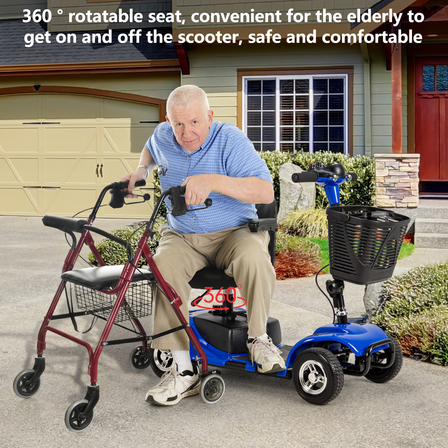 4 Wheels Mobility Scooter Power Heavy Duty Electric Wheelchairs For All Terrain