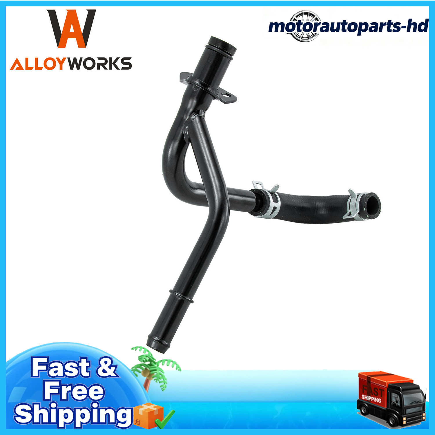 Black Heater Hose Assembly For 1997 1998 Ford F150 E150 E250 XLT 4.2L V6 Gas