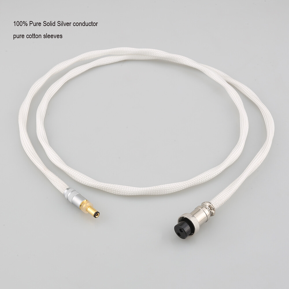 5N Pure Silver 99.999% HIFI DC Cable Linear Power Supply Cable Oyaide DC GX16 2P