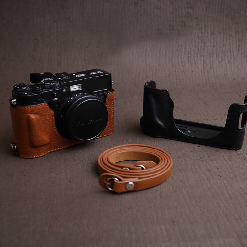 Genuine Leather Camera Bag Case Cover Protect Grip Belt for Fujifilm Fuji X100V