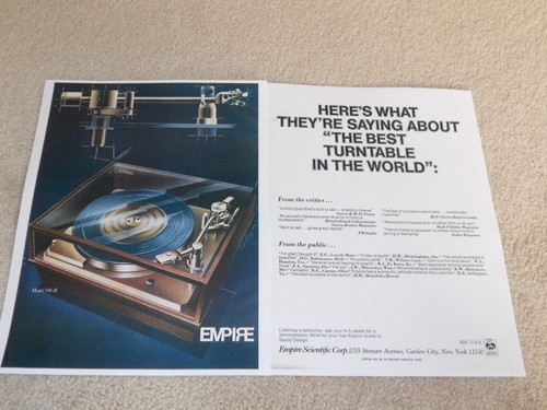 Empire 598 II Turntable Ad, 2 pages, 1973, Vintage High End Record Player Ad
