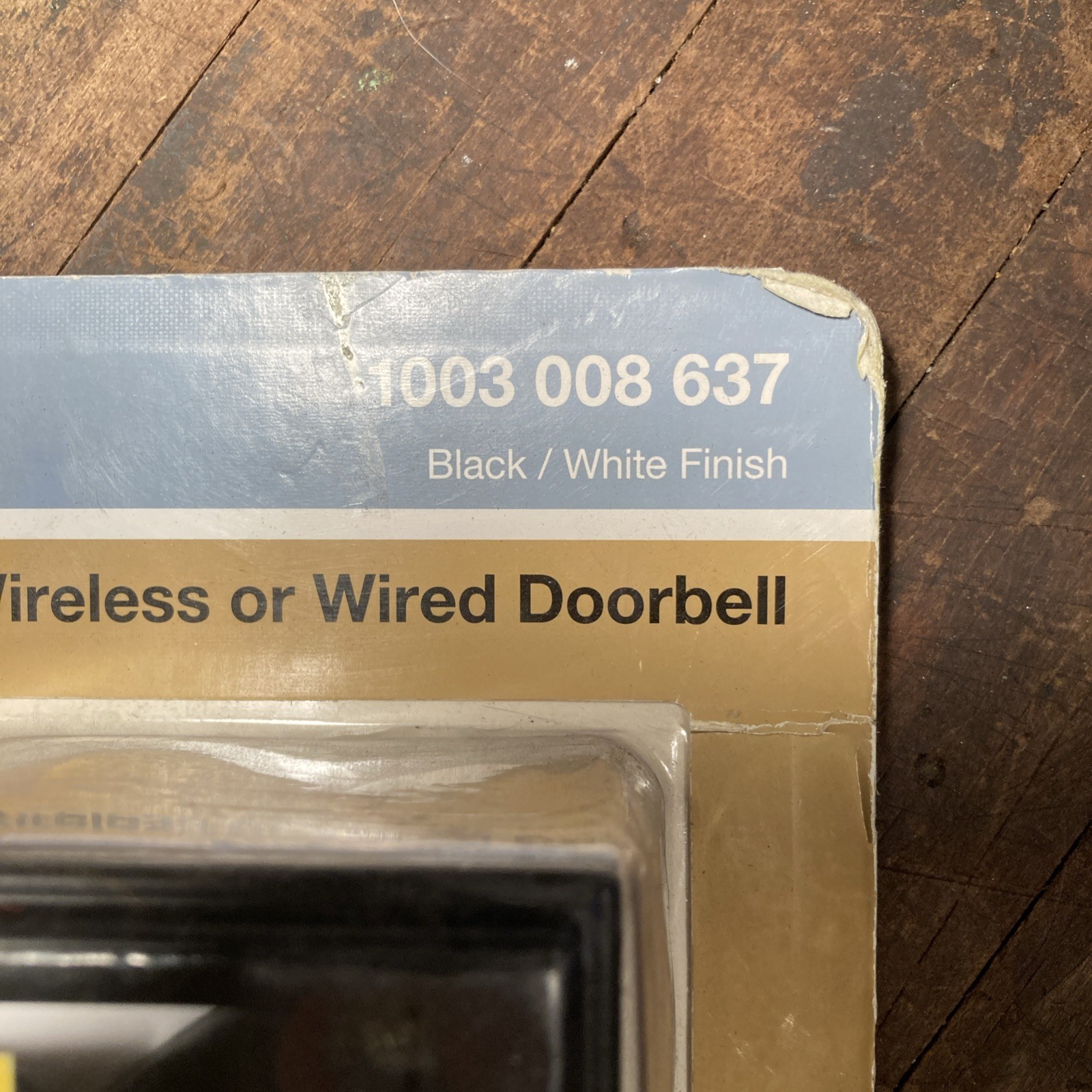 Hampton Bay Wireless or Wired Door Bell in Black frame w/White insert