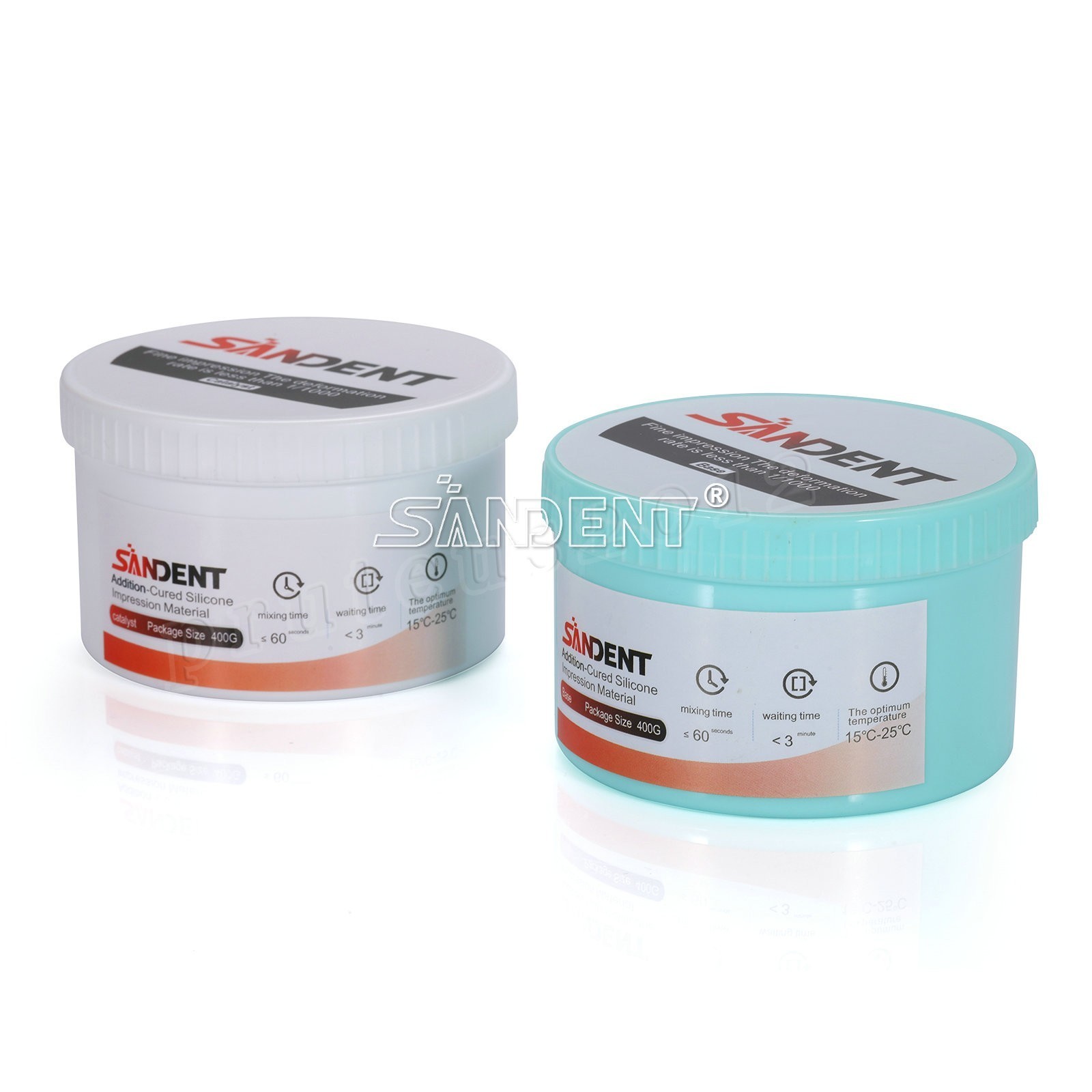 SANDENT Putty Regular Set Dental Impression Material Base & Catalyst 2 Scoops