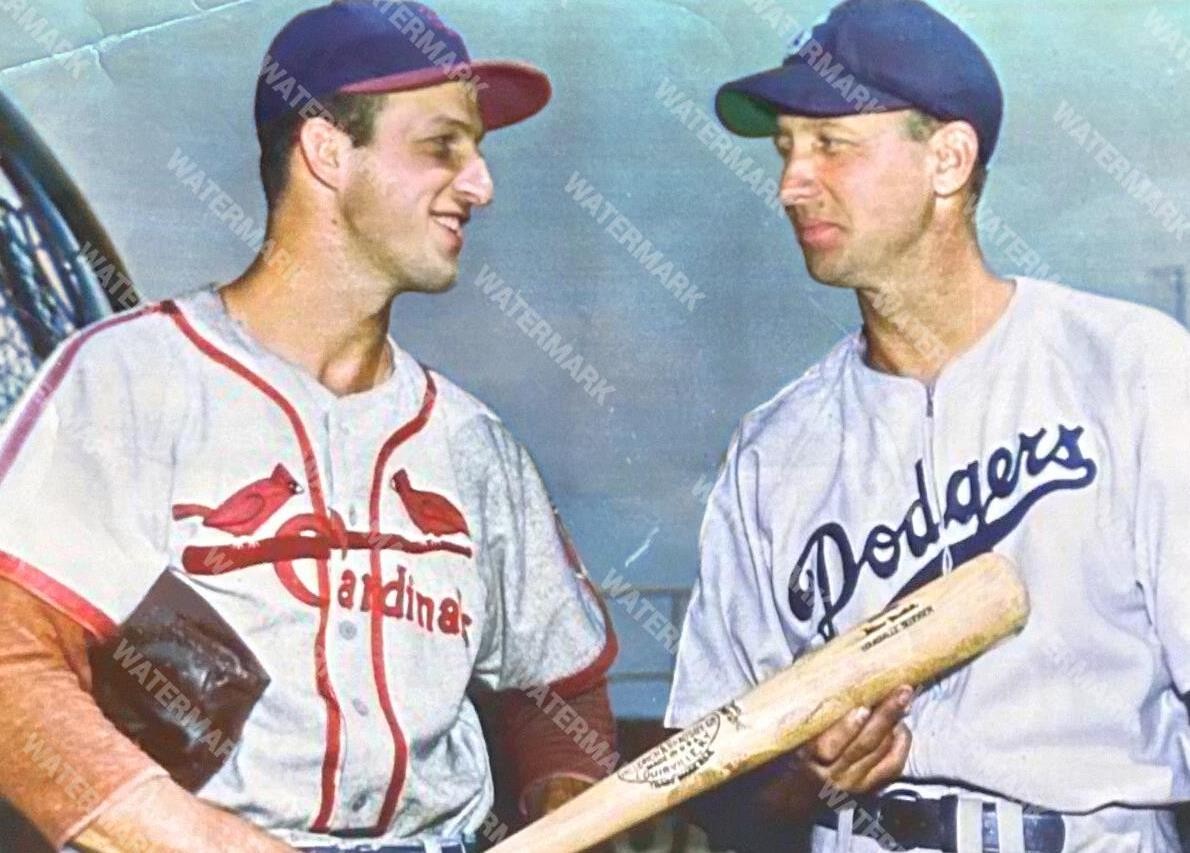 GY88 Stan Musial Cardinals-Dixie Walker Br Dodge8x10 11x14 16x20 Colorized Photo