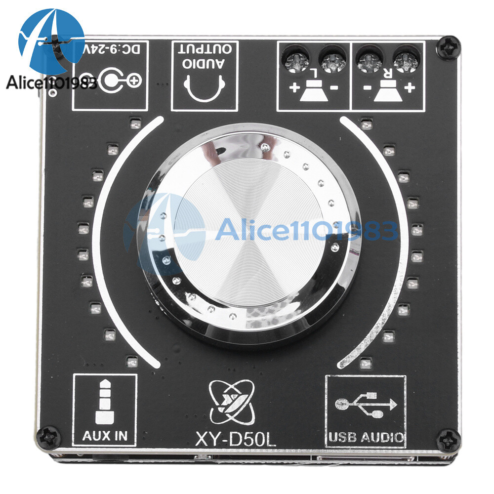 D50L Bluetooth 5.1 Stereo Audio Power Amplifier Board Rhythm Light APP Control