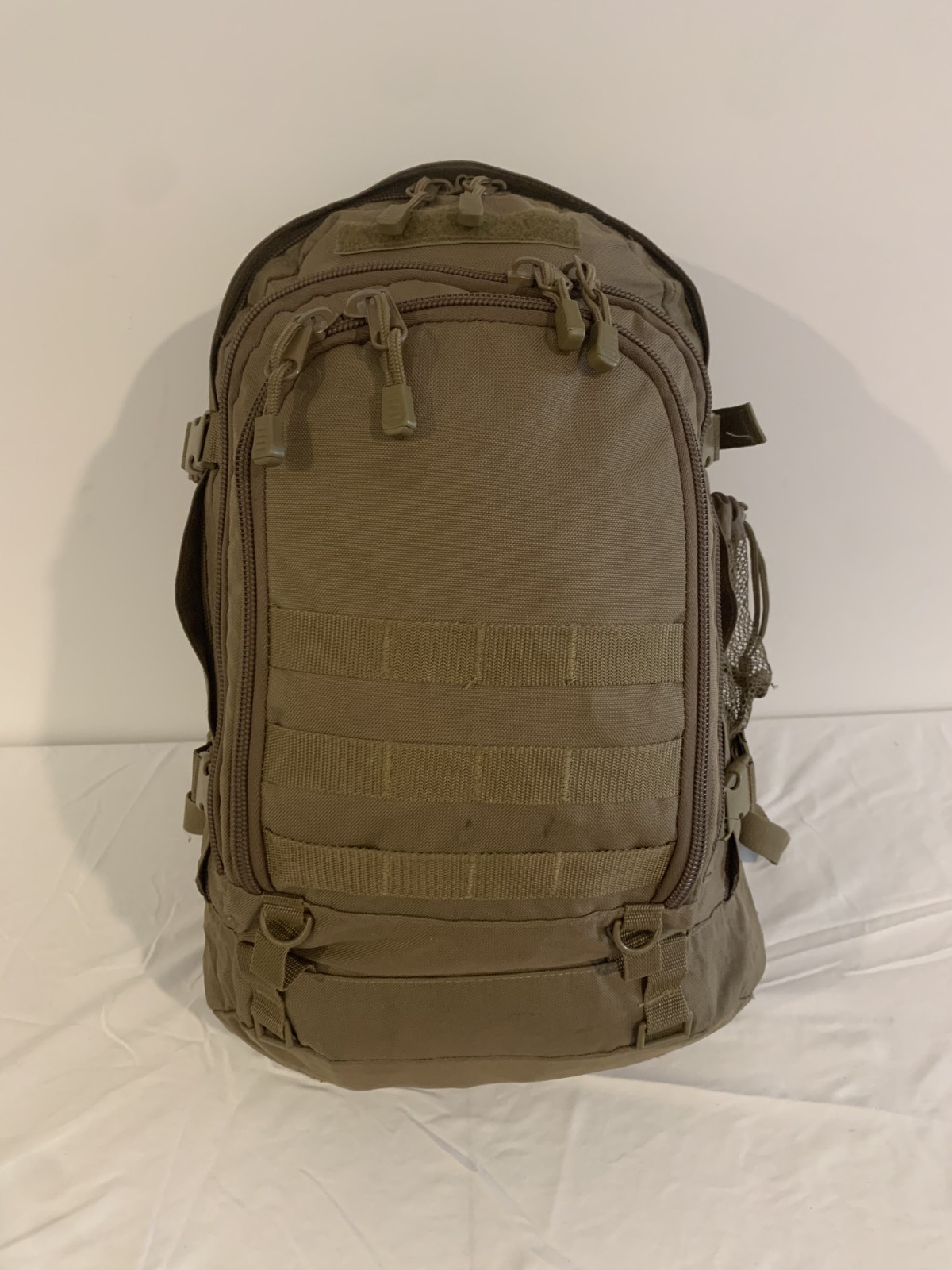 Coyote Brown Molle Military Style 3 Compartment Back Pack