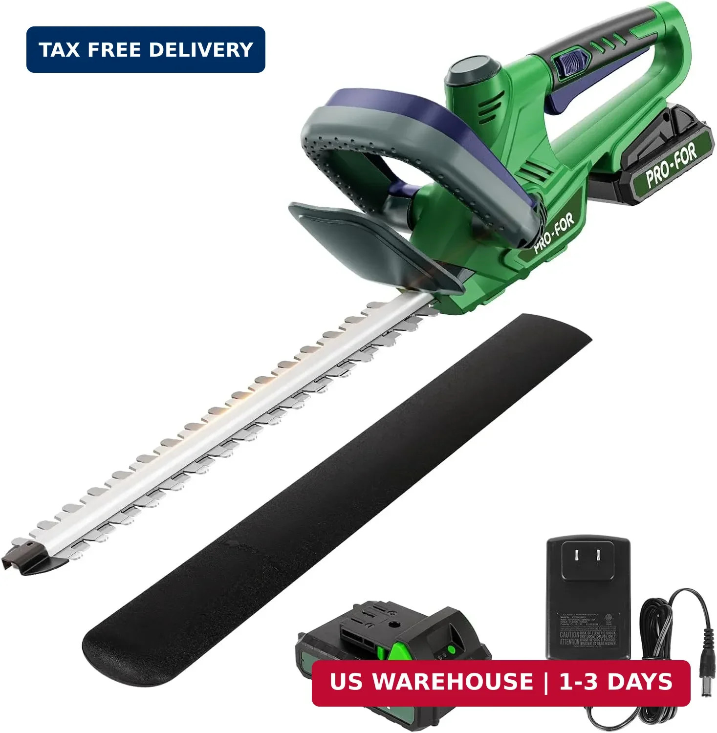 Cordless Hedge Trimmer with Battery and Charger, 20V Battery Powered Hedge Trimm
