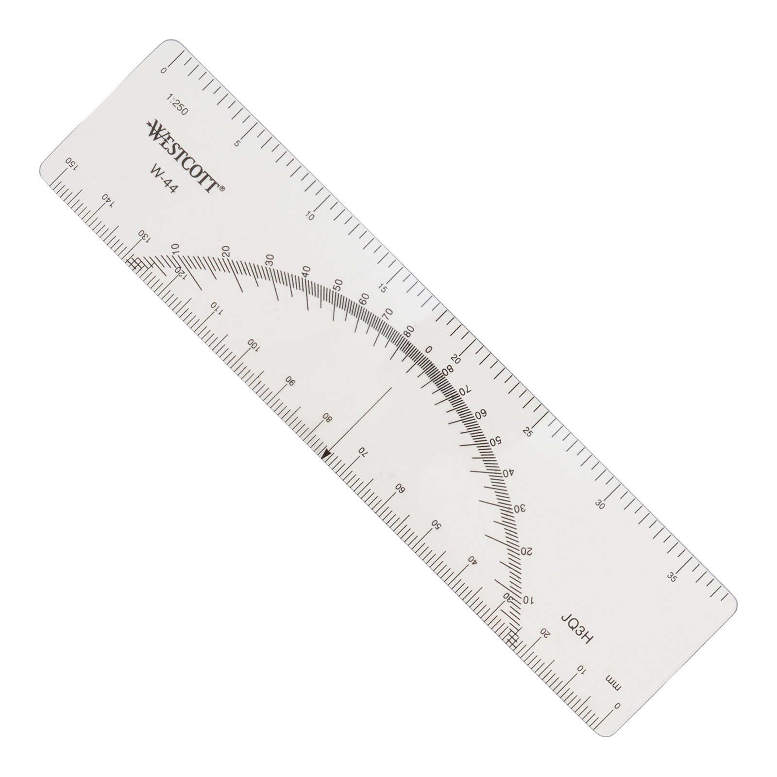 Protractor Ruler, 6", Transparent (W-44)