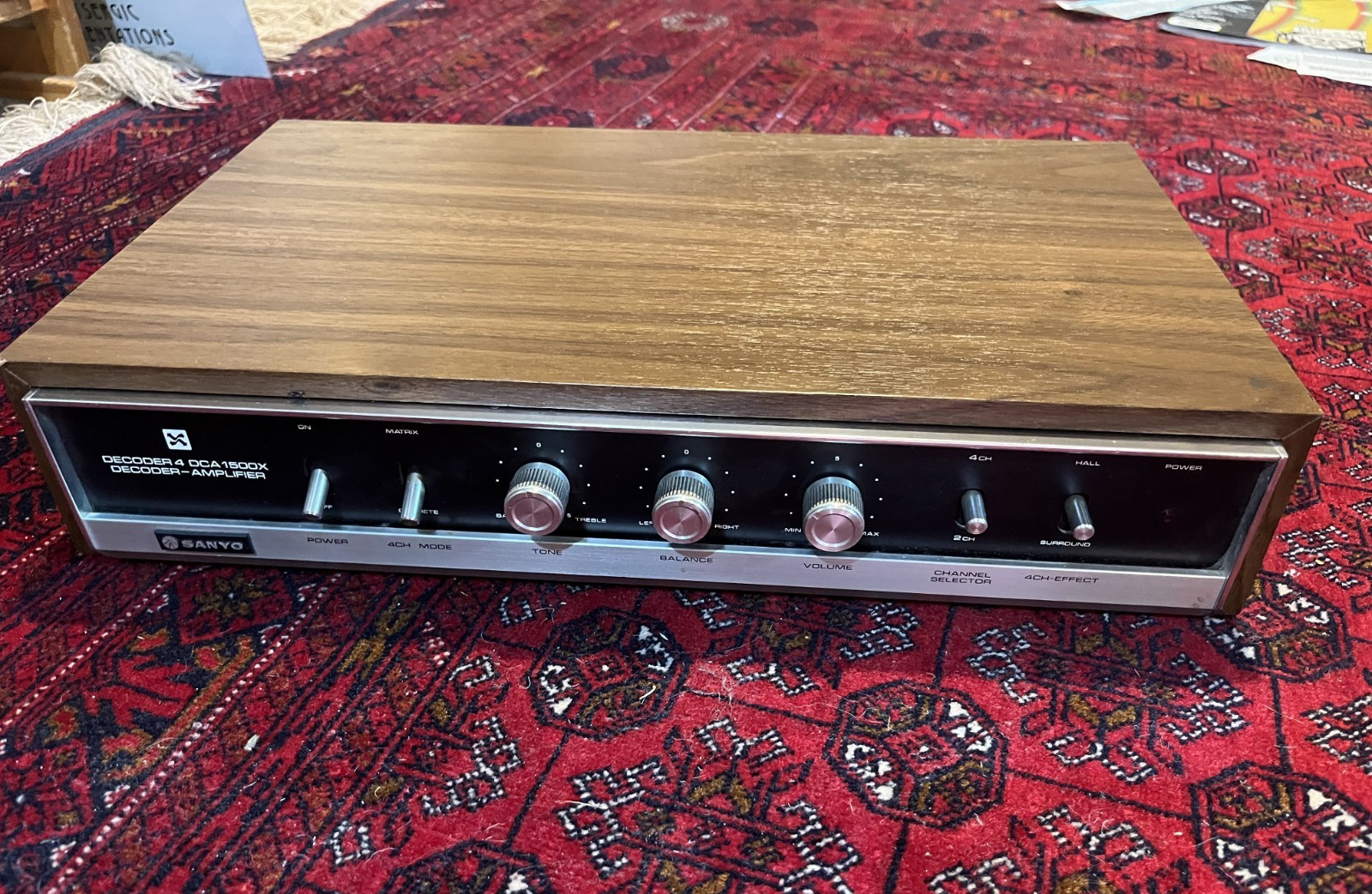 Vintage 1971 Sanyo DCA 1500x Stereo Amp & Quadraphonic Decoder, Sounds Great!