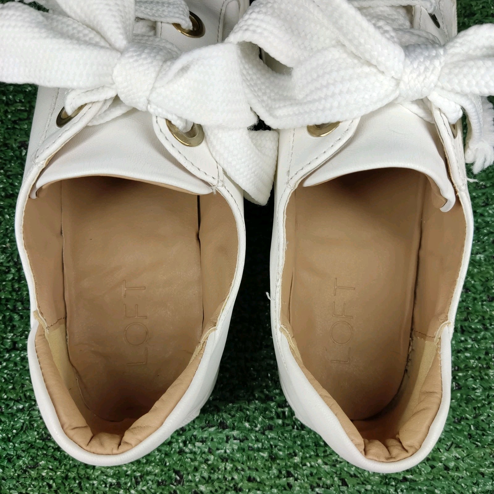 LOFT Women's Sneakers Lace Up Casual White Shoes Size 8.5