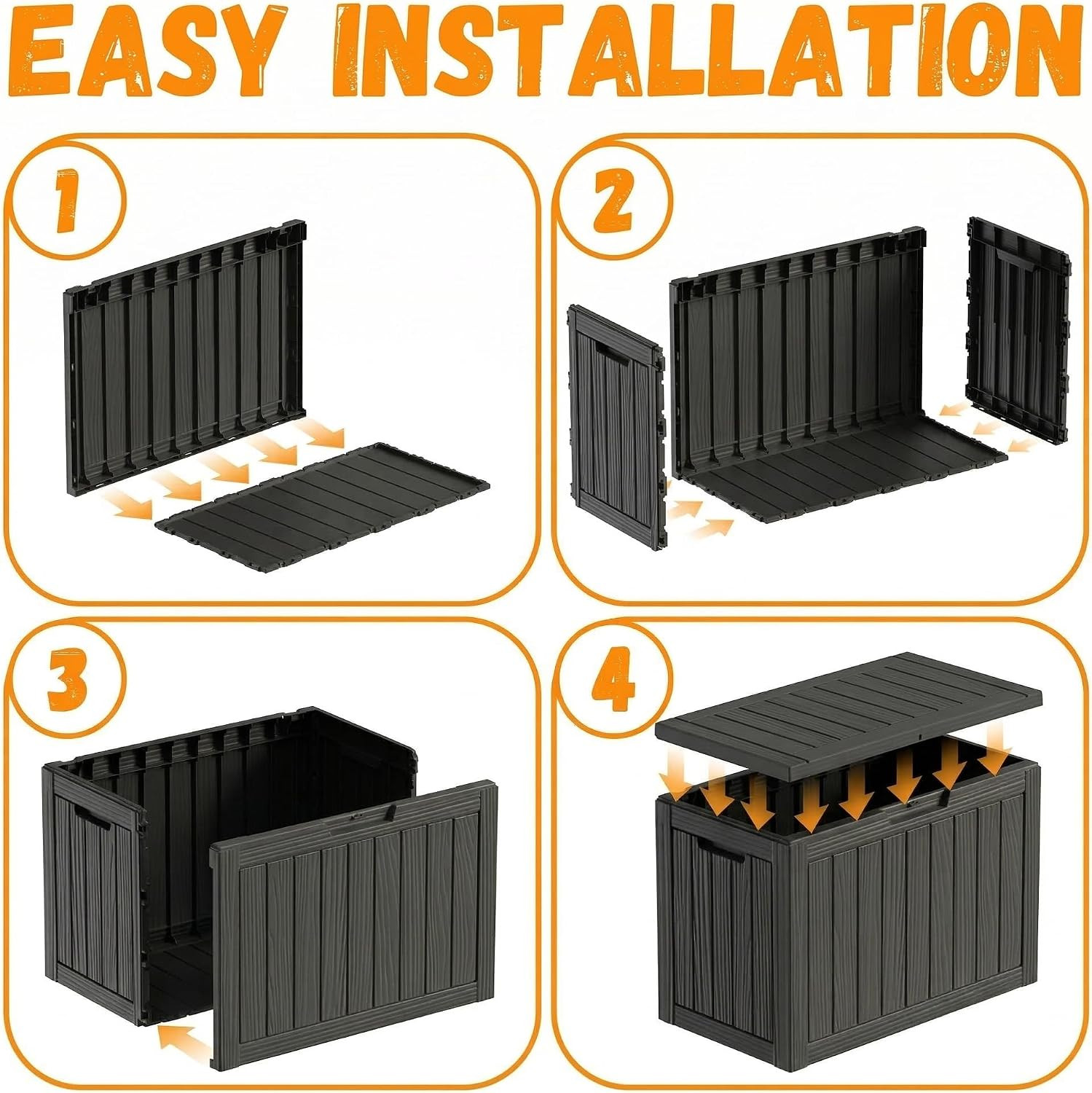 50Gal Package Delivery Box Lockable Outdoor Storage Box | Security, Waterproof R