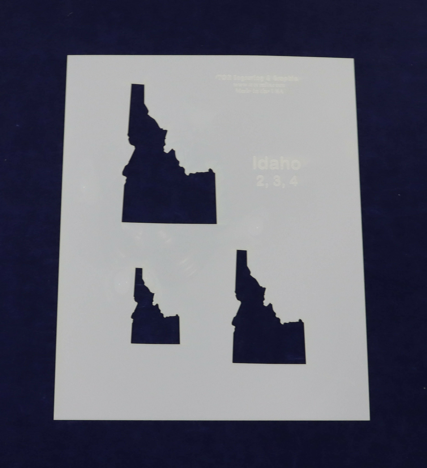 State of Idaho Stencil 8" x 10" - 2, 3, 4 Inches -14 mil Mylar