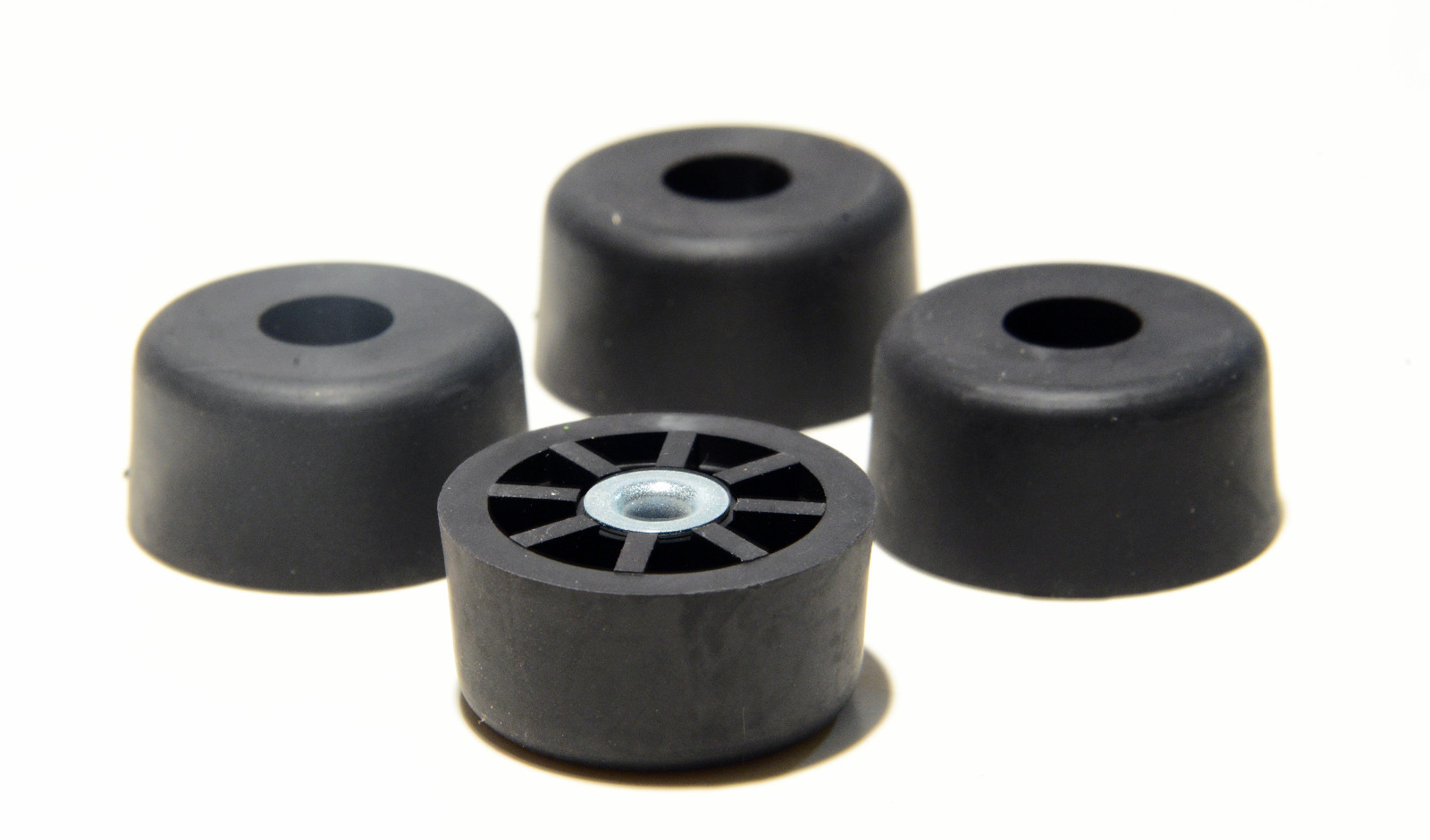 4 EXTRA LARGE TALL - 1.5 W X  .750 H - ROUND RUBBER FEET - FURNITURE, TABLES