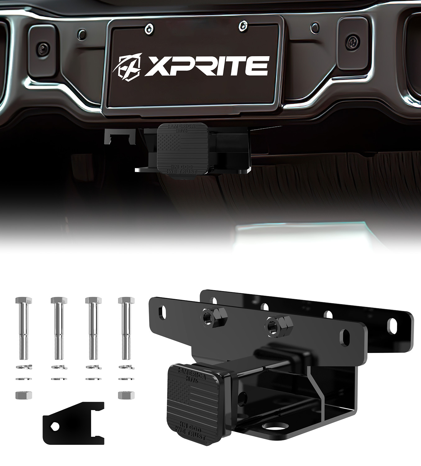Rear Tow Hitch Receiver for 2018-2026 Jeep Wrangler JL JLU 2/4 Door w/ Cover 2"