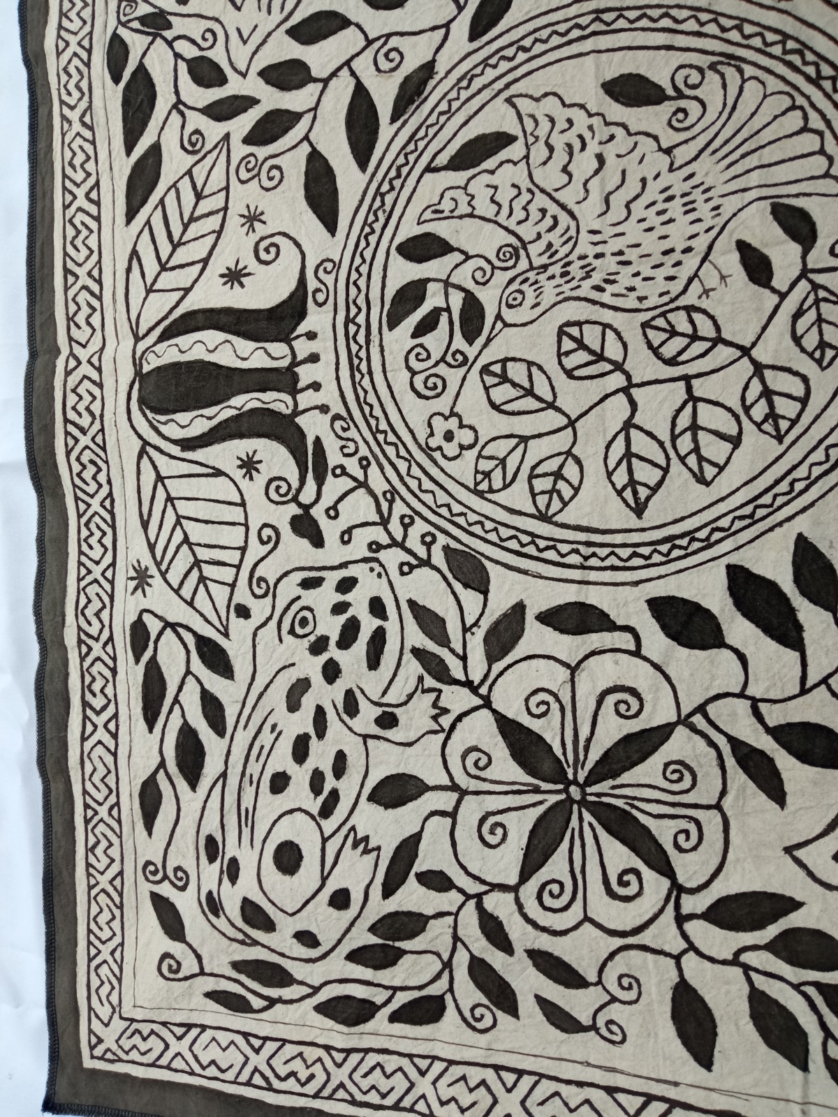 Shipibo Native aya visions Painted Textile 39” X 30.50”