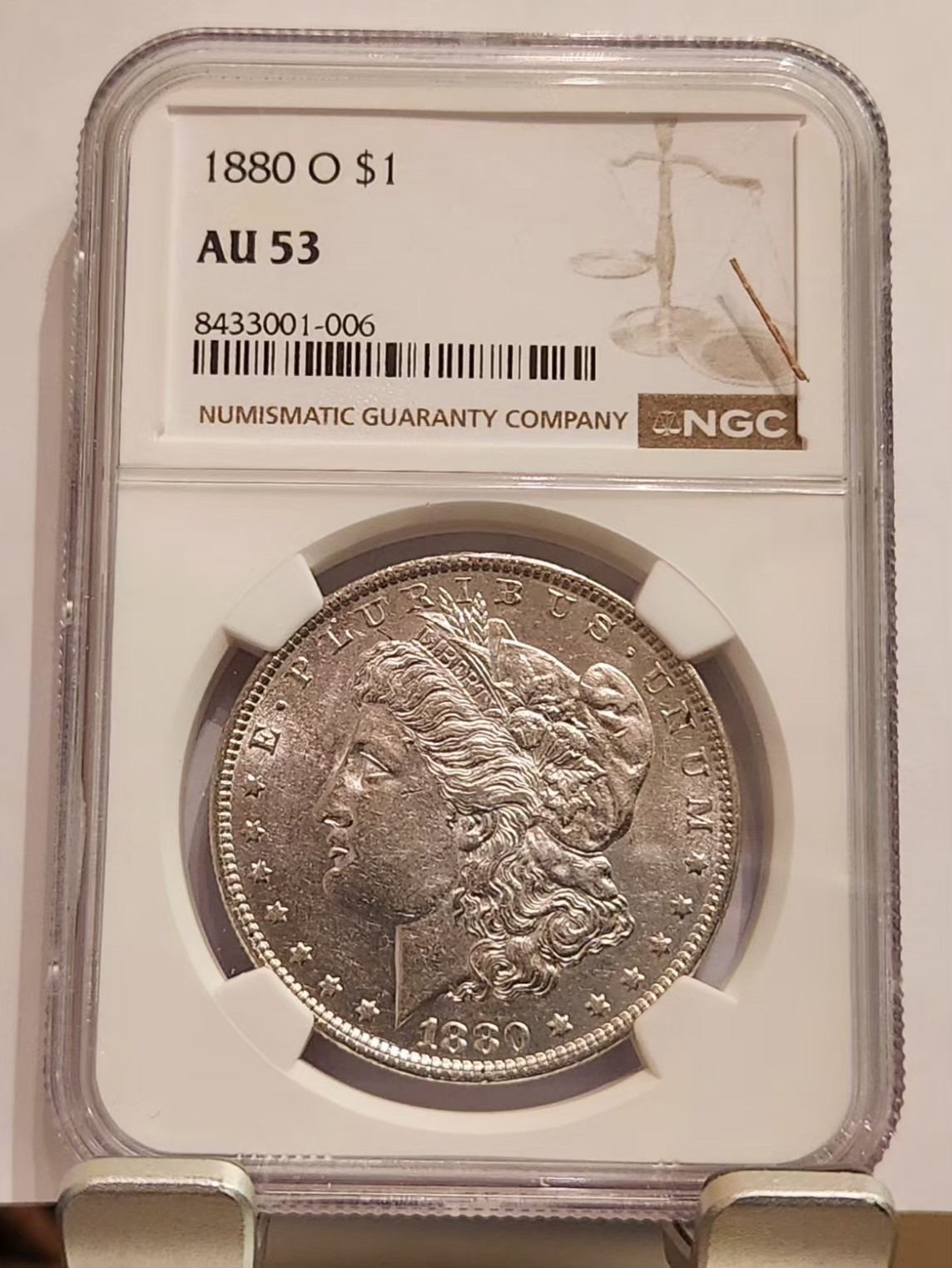1880 O Morgan Silver Dollar $1 NGC AU53 NICE LUSTER LOOKS BETTER
