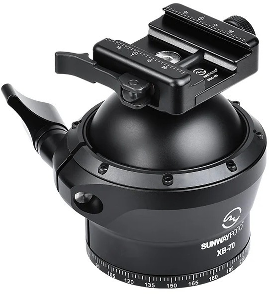 SUNWAYFOTO XB-70 70mm Low Profile Tripod Ball Head Picatinny / Arca Lever Clamp