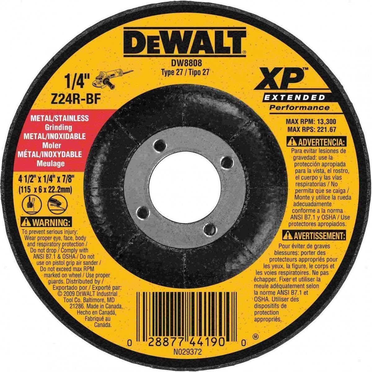 DEWALT DW8261 5" x 7/8" Z120 Grit XP Flap Disc 5pcs.