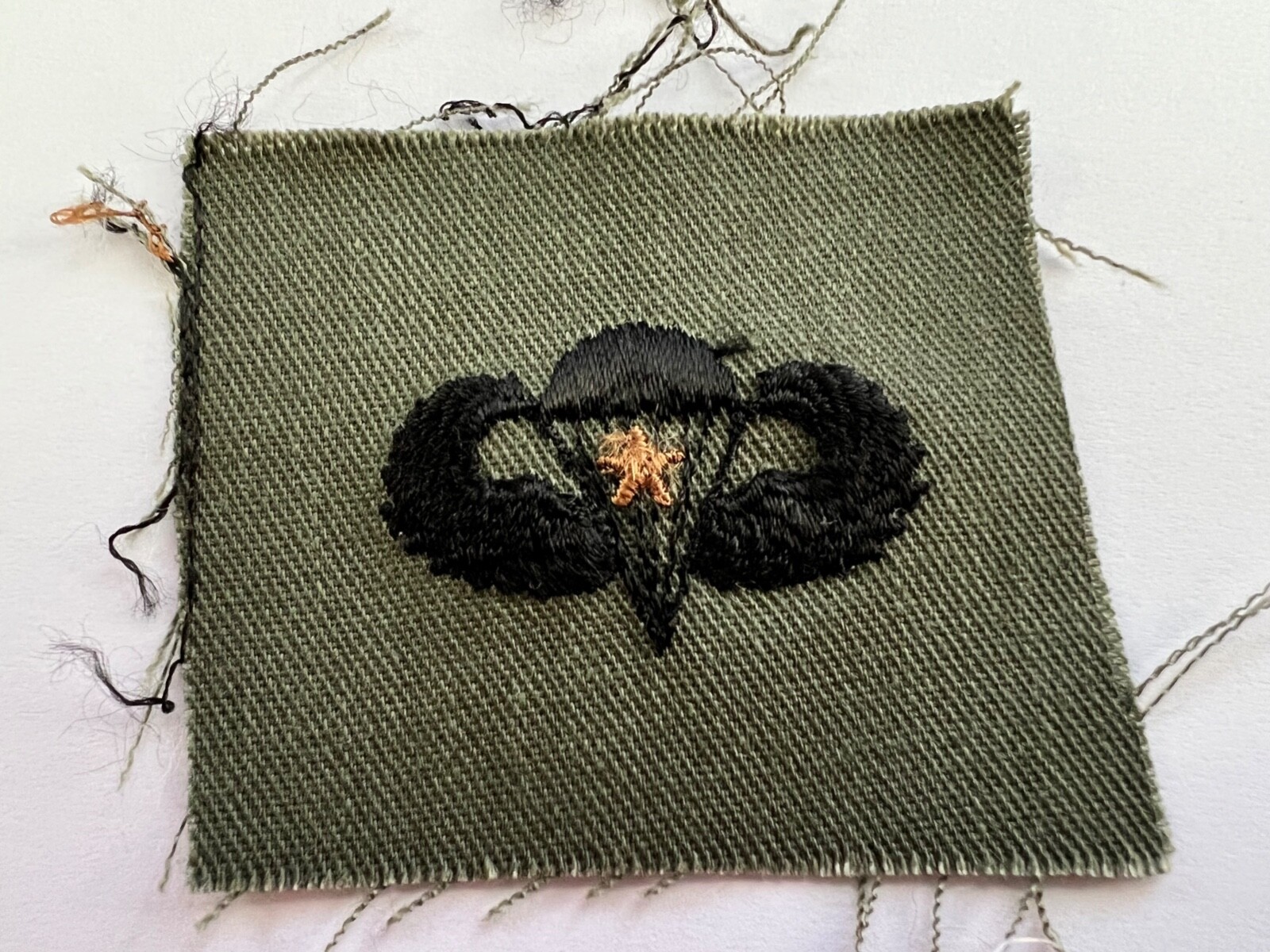 Parachute, One Combat Jump, Cloth Badge, Subdued US Army