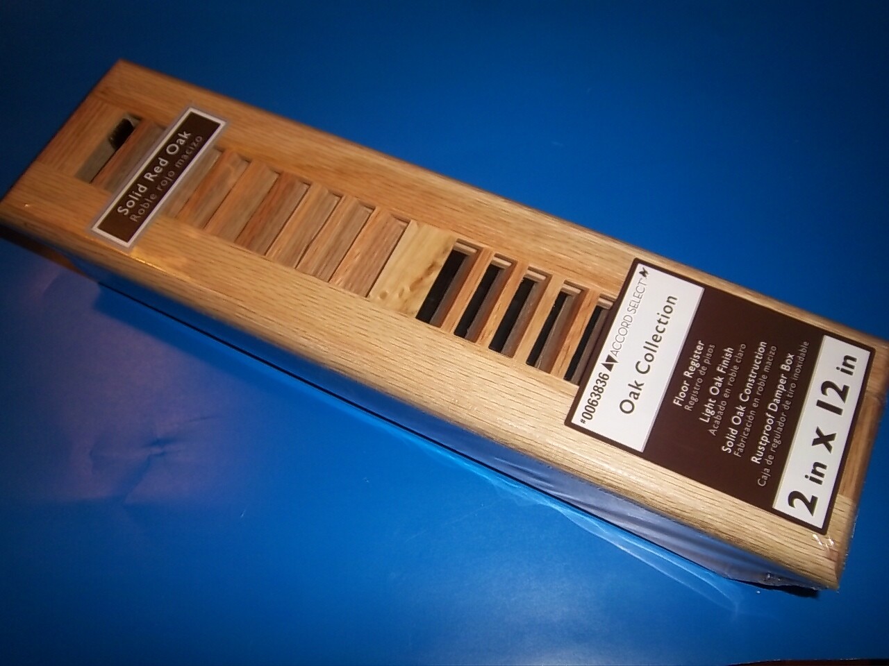 NEW Accord AOFROLL212 Floor Register with Oak Louvred 2" X 12" 00663836