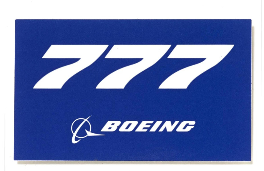 NEW Boeing 777 Blue Sticker, UPC # 580080040016