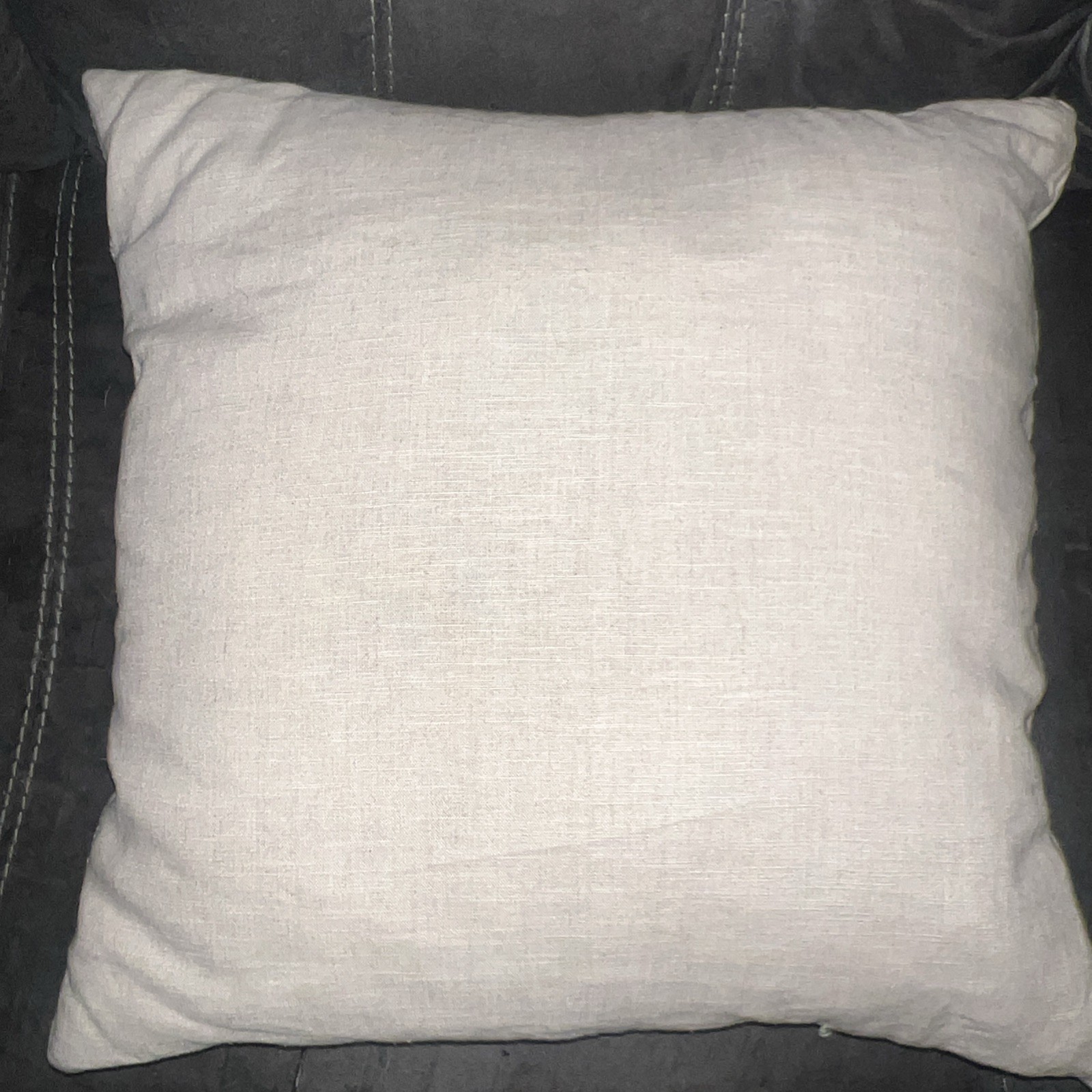 Oversized Square Cotton Boucle Reversible Throw Pillow with Linen Light