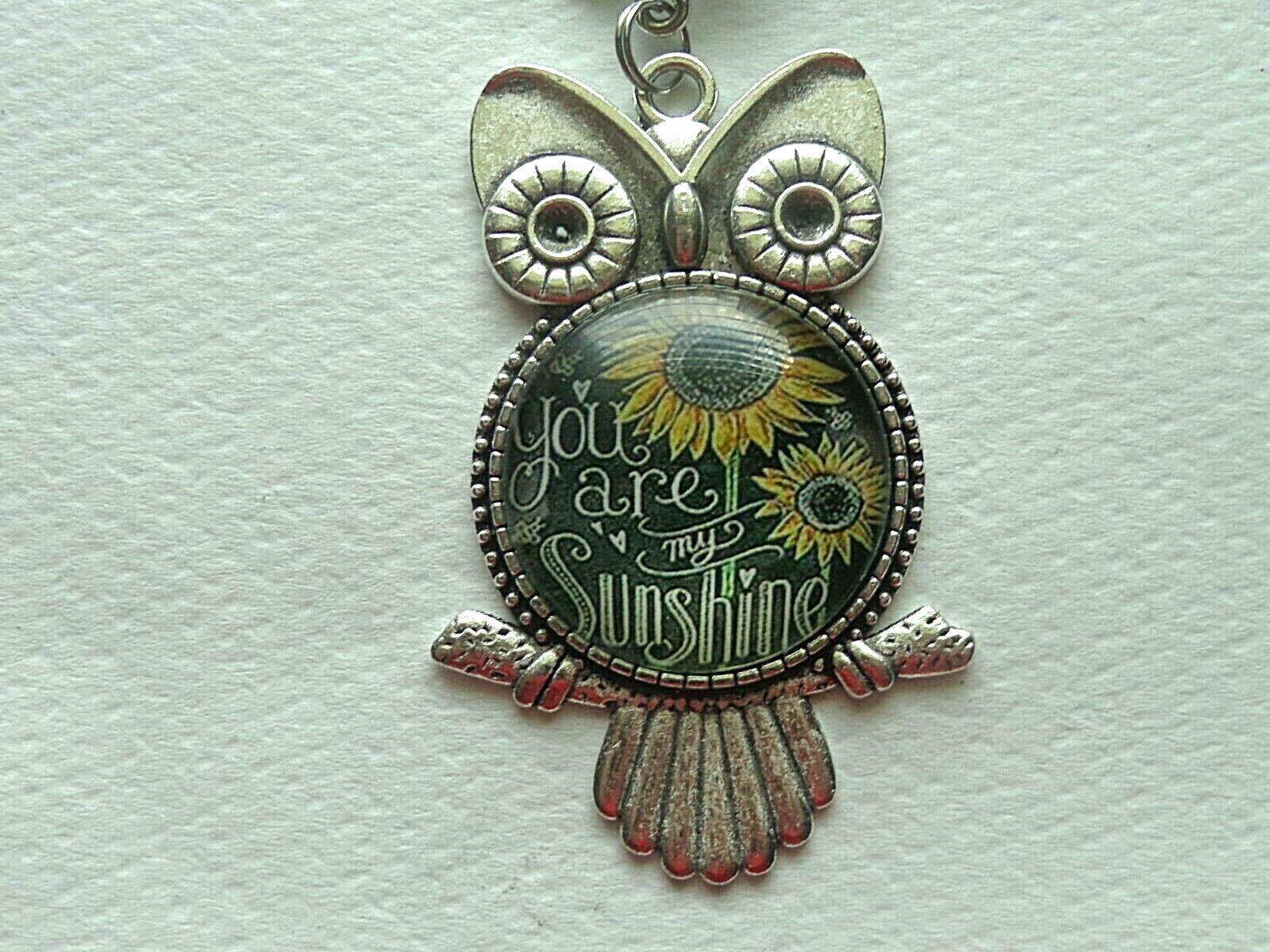 SUNFLOWER  MY SUNSHINE OWL CAR CHARM ** FREE SHIP OVER $35 ASK FOR INVOICE**