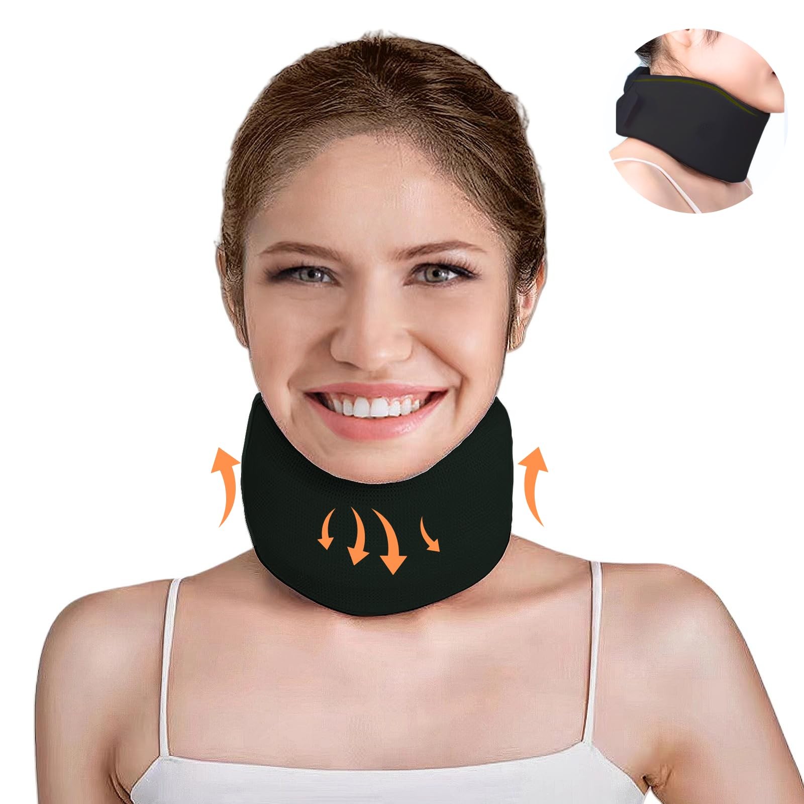 leeveel Neck Brace Cervical Collar,Soft Support Relief M-17"X3.3", Black
