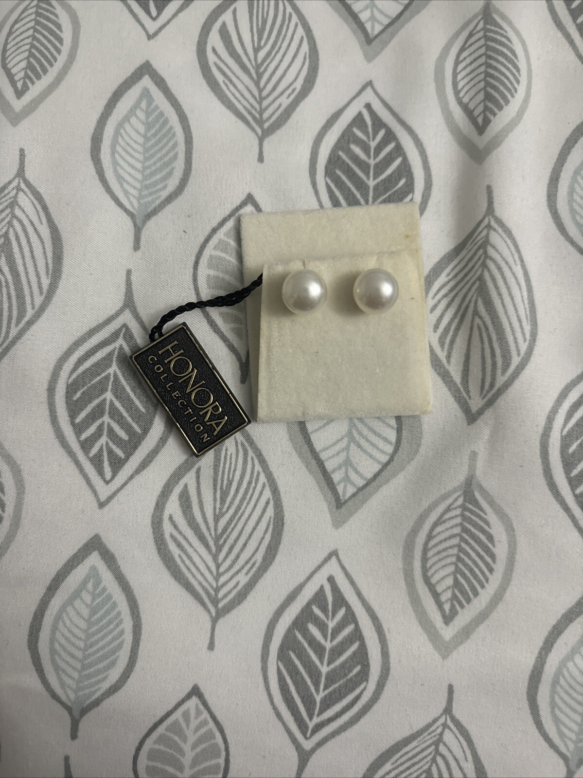 HONORA 925 STERLING SILVER 8.7MM WHITE PEARL STUD EARRINGS CLASSIC 390