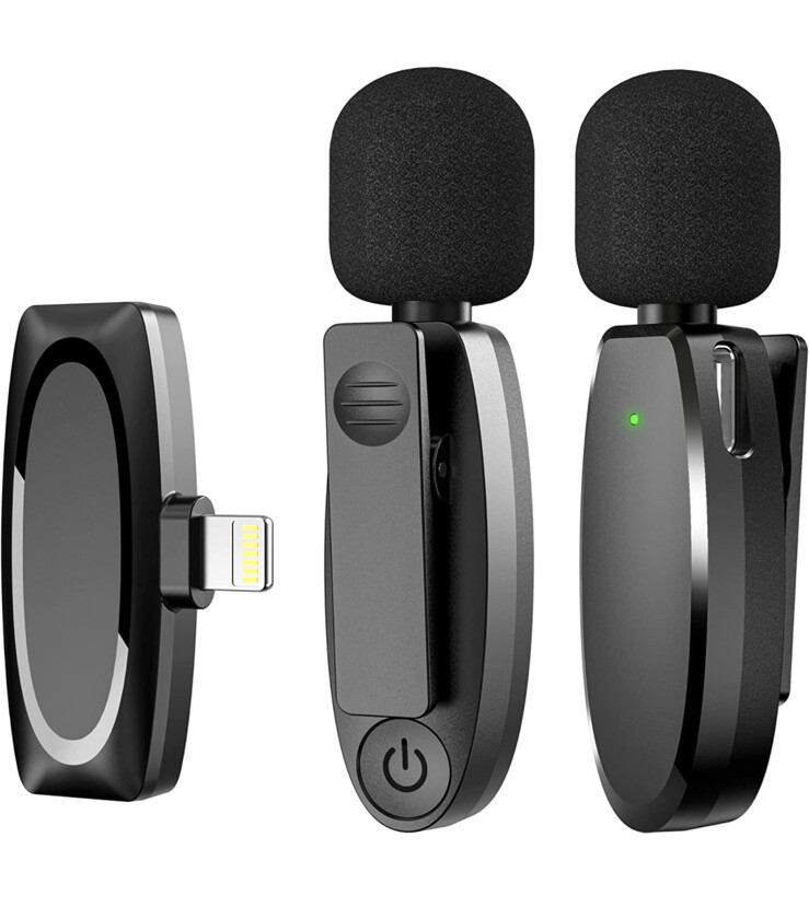 Microphone for iPhone,Professional Wireless Lavalier Microphone, Mini Clip on