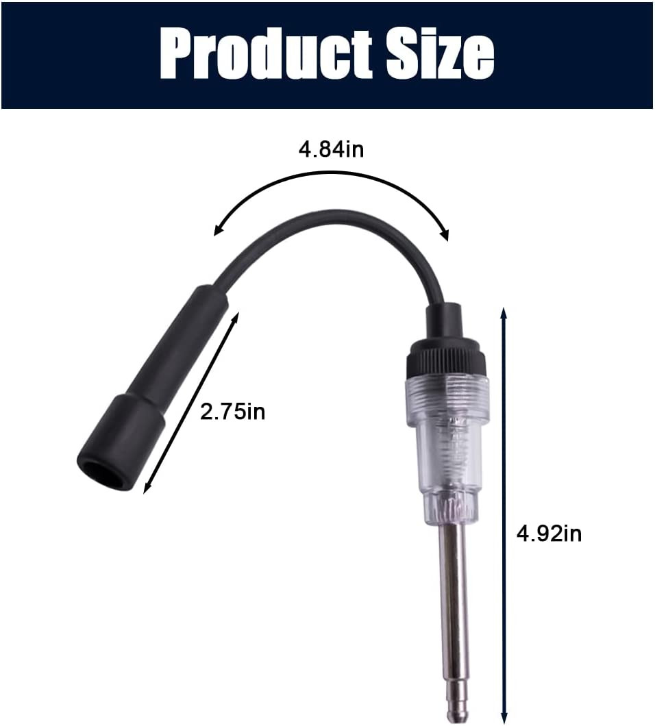 2PCS Inline Spark Plug Tester, Straight Boot Engine Ignition Tester Light, Small
