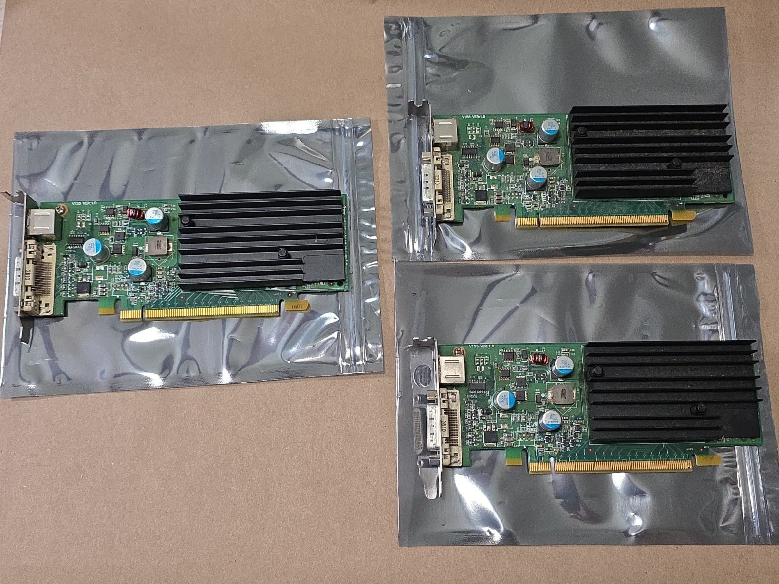 Lot of 3 NVIDIA GeForce 9300 256MB V155 V1.0 180-10805 DMS-99 SFF bracket PCIE