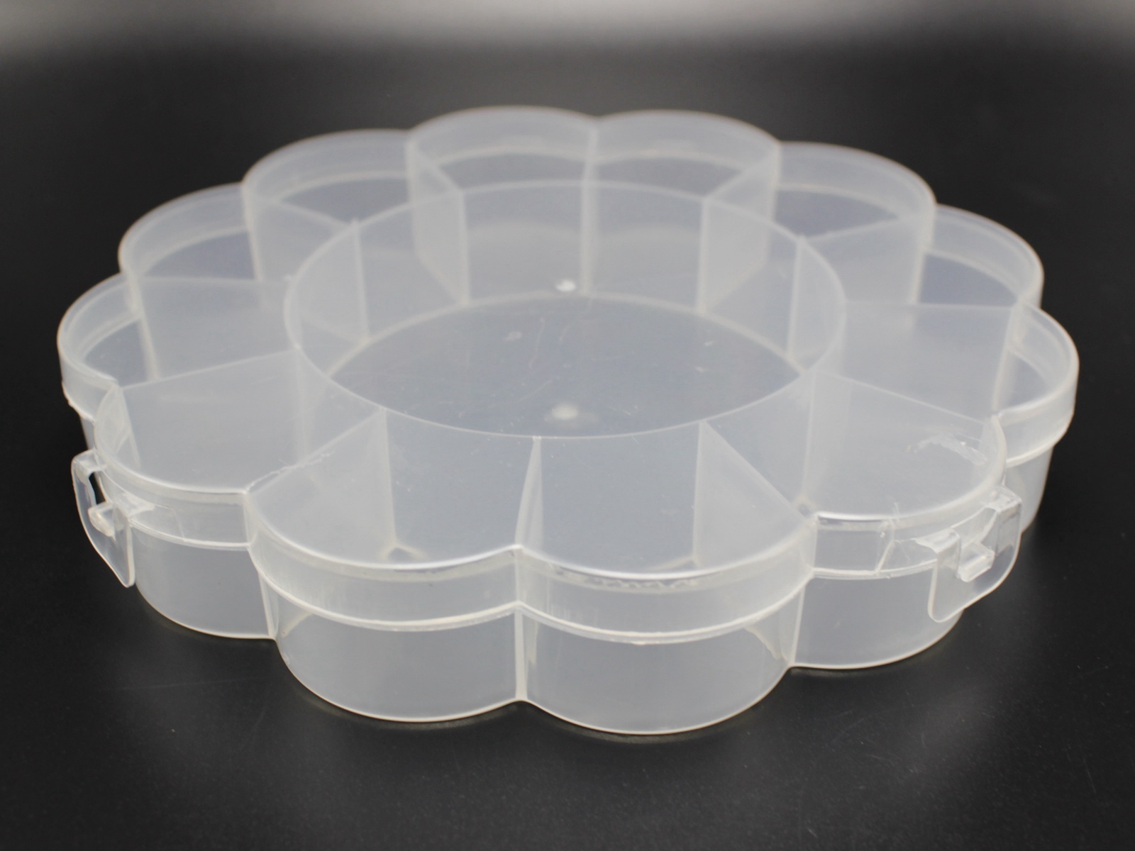 Clear Plastic Flower Box Case 13 compartments Beads Display Storage Container